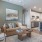 living room into kitchen space with Island